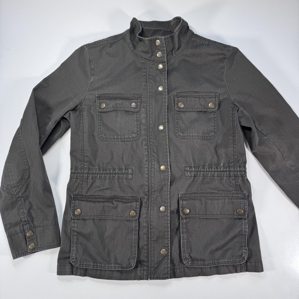 J CREW Relaxed Boyfriend Field Jacket Womens Medium Style C0717 Dark Olive